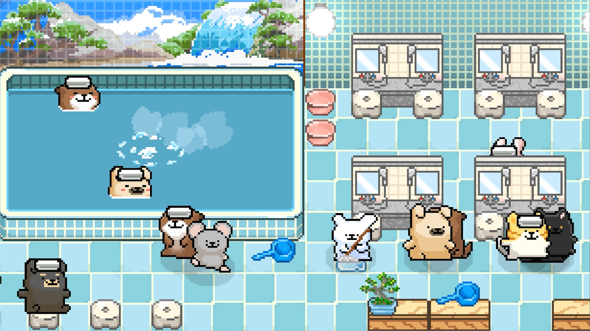 线条小狗：动物温泉/Animal Spa-1